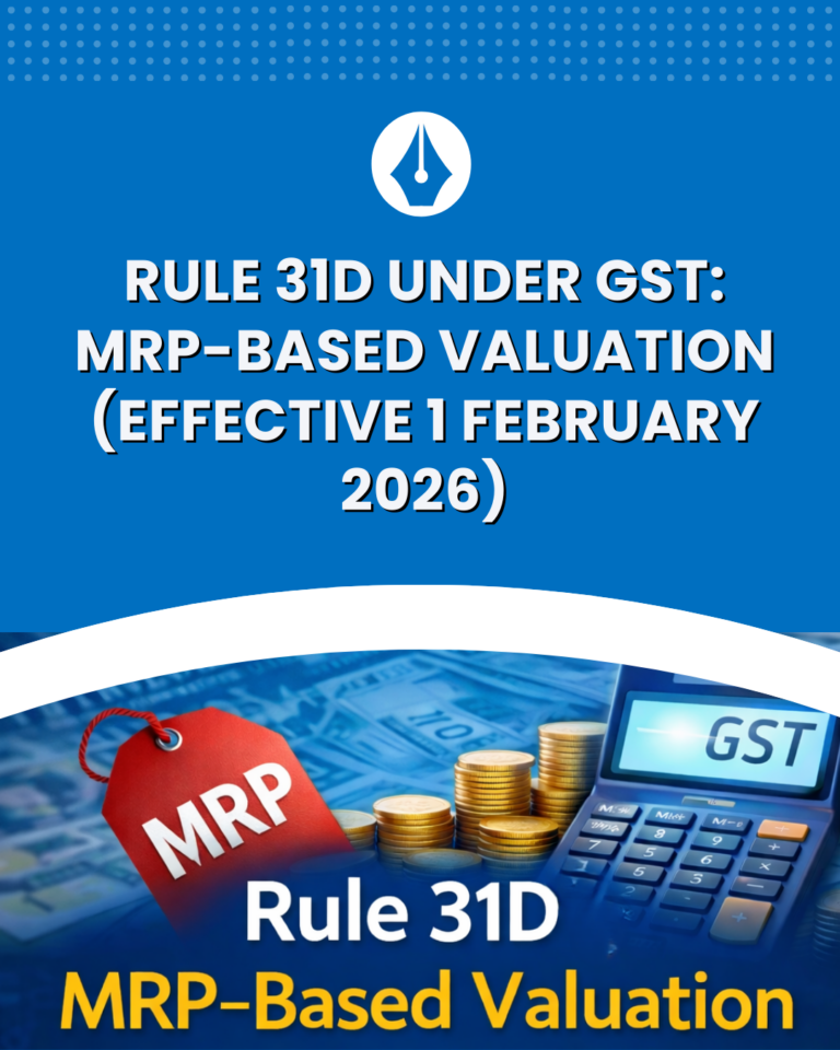 Rule 31D under GST: MRP-Based Valuation Explained (Effective 1 February 2026)